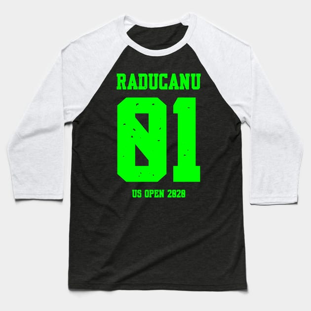 EMMA RADUCANU US OPEN 2020 WINNER Baseball T-Shirt by King Chris